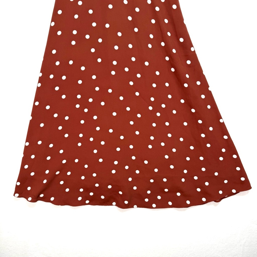 Boden Women's Sleeveless Dress Size 4 4R UK 8 8R Red Polka Dot Full Length - Picture 3 of 7